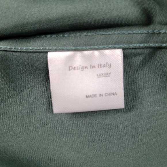 Design in Italy short‎ sleeve button up shirt green blk white men's size large - Picture 3 of 12